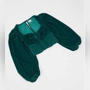 Urban Outfitters Lucky Smocked Velvet Top